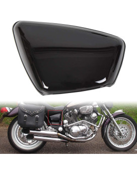 ECOTRIC Motorcycle Black Panel Battery Cover Fairing Compatible with 1984-Up Yamaha XV 700 750 1000 1100 Virago Battery Side Fairing Cover Protection (Left Side)