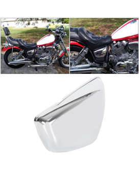 ECOTRIC Panel Battery Cover Fairing Compatible with 1984-Up Yamaha XV 700 750 1000 1100 Virago Motorcycle Chrome Battery Side Fairing Cover Protection (Right Side)