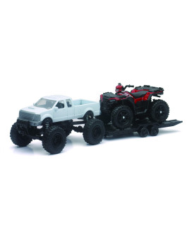 New-Ray Toy Replica 4x4 Lifted Pickup Truck with Polaris Sportsman XP1000 ATV