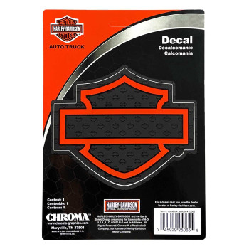 Harley-Davidson Silhouette Bar & Shield Logo Decal, Orange - 5 x 4 in. CG25065