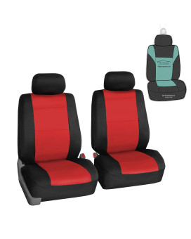 FH Group Car Seat Covers Neoprene Front Set with Gift - Universal Fit for Cars Trucks and SUVs (Red) FB083102