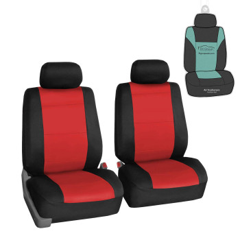 FH Group Car Seat Covers Neoprene Front Set with Gift - Universal Fit for Cars Trucks and SUVs (Red) FB083102