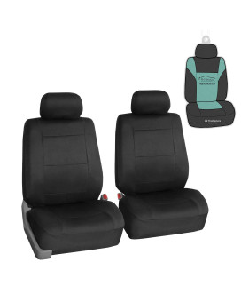 FH Group Car Seat Covers Neoprene Seat Covers Front Set with Gift - Universal Fit for Cars Trucks and SUVs (Black) FB083102