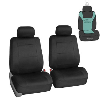 FH Group Car Seat Covers Neoprene Seat Covers Front Set with Gift - Universal Fit for Cars Trucks and SUVs (Black) FB083102