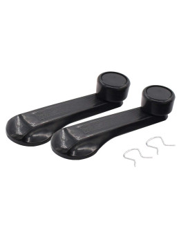 XtremeAmazing Black Car Window Winder Crank Door Handle Manual Regulators Pack of 2