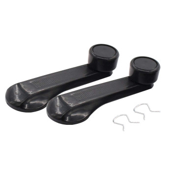 XtremeAmazing Black Car Window Winder Crank Door Handle Manual Regulators Pack of 2