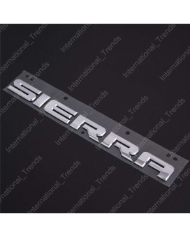 One Pcs Sierra Emblem Nameplate Truck Front Door Tailgate Compatible with 2007-2020 Sierra (Silver)