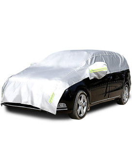 Konnfeir Half Car Cover All Weather Car Body Covers Outdoor Indoor for All Season Waterproof Dustproof UV Resistant Snowproof Universal 210D Oxford Fabric (Fit MPV/SUV Length 185'' to 195'')