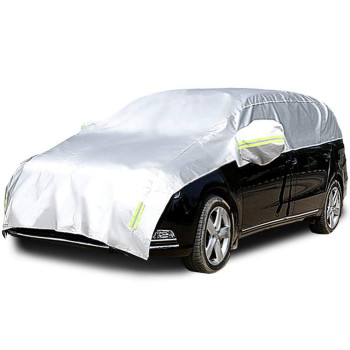 Konnfeir Half Car Cover All Weather Car Body Covers Outdoor Indoor for All Season Waterproof Dustproof UV Resistant Snowproof Universal 210D Oxford Fabric (Fit MPV/SUV Length 185'' to 195'')