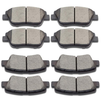 ROADFAR Premium Ceramic Brake Pads Sets 8pcs fit for 2011-2015 for Hyundai Sonata, 2011-2016 for Kia Optima