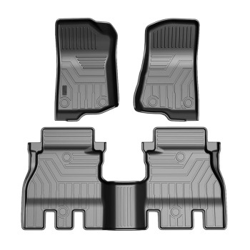 KUST Floor Mats for 2018-2024 Jeep Wrangler JL Unlimited 4-Door Accessories (Not for 2 Door and JK Models)(Not fit 4XE) All Weather Floor Mats Carpet Liners TPE Front & Rear Black Car Liners