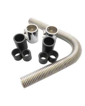 Gxcdizx 24 Stainless Steel Radiator Flexible Coolant Water Hose Kit with Caps Universal