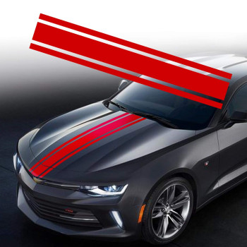 TOMALL 49x 8.7 Car Hood Stripe Sticker Auto Racing Body Side Stripe Decal Skirt Roof Hood Bumper Stripe Decal Vinyl Modified Stripe Decal Decoration for Car (Red)