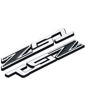 2Pcs Z51 Emblem Badge 3D Nameplate Letter Replacement For C5 C6 C7 Corvette (Chrome/Black)