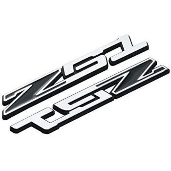 2Pcs Z51 Emblem Badge 3D Nameplate Letter Replacement For C5 C6 C7 Corvette (Chrome/Black)