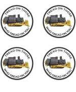 Killdozer Round Sticker Decal (4) set of 2