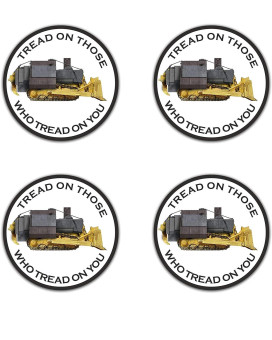 Killdozer Round Sticker Decal (4) set of 2