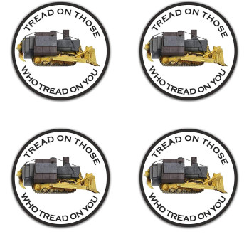 Killdozer Round Sticker Decal (4) set of 2