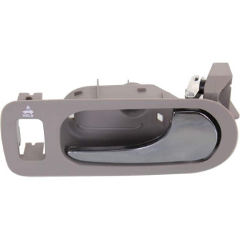 KarParts360 for Buick Lacrosse Interior Door Handle Front, Driver Side Gray Bezel with Chrome Lever (2005-2009) with Door Lock Hole Trim: CX/CXL/CXS GM1352161 15779701