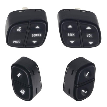 WMPHE Compatible with Steering Wheel Radio Control Switch Buttons Chevy Silverado GMC Sierra 2003-2007 Replace OE  21997738 21997739 1999442 1999443 901-120 901-121 901-122 901-123