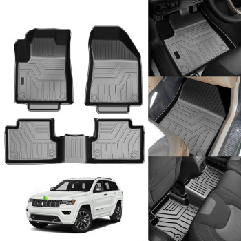 KUST Custom Fit Floor Mats for Jeep Cherokee 2016-2023 (Not for Grand Cherokee) All Weather Floor Mats Liner Carpet Front & Rear Seat Liners 3D Black