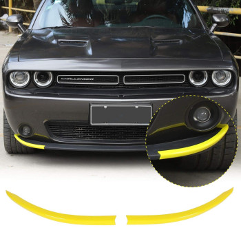 JeCar Front Shovels Cover Decoration Kit Front Deflector Spoiler Bumper Lip Body Shovels Front Bumper Exterior Decals Sticker Accessories for 2015-2020 Dodge Challenger SXT, Yellow