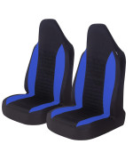 AUTOYOUTH Auto Car Front Seat Covers Bucket Seat Cover Seat Protectors Universal Fit Seat Covers for Sedan, Truck, SUV- Black Blue
