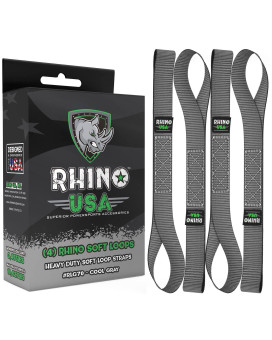 Rhino USA Soft Loop Motorcycle Tie-Down Straps (4PK) - 10,427lb Max Break Strength 1.7 x 17 Heavy-Duty Tie Downs for use w/Ratchet Strap