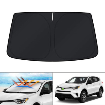 KUST Windshield Sun Shade for ToyotaRAV4 2013 2014 2015 2016 2017 2018 Window Shade Sun Visor Protector Foldable Blocks UV Rays Keep Your Car Cooler