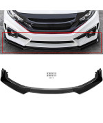 EccPP gloss Black Front Bumper Lip Spoiler Automotive Body Kits spoiler Fits 16-20 for Honda civic