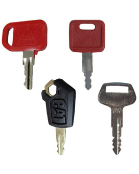 RAParts Heavy Equipment Key Set 4 Keys Fits CAT, Fits John Deere & Komatsu