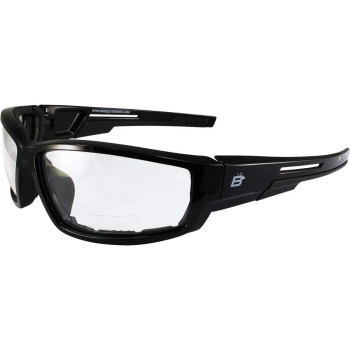 Birdz Eyewear Swoop Anti-Fog Padded Motorcycle Sunglasses Black Frame Smoke Lens (Clear)