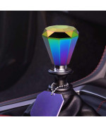 Kyostar Universal Aluminum Diamond Shift Knob, Manual Car Gear Stick Shift Knob Shifter Lever Head 8/10/12MM Adapter(Neo Chrome)