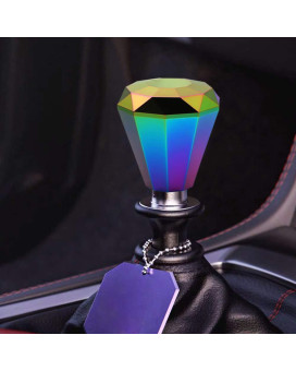 Kyostar Universal Aluminum Diamond Shift Knob, Manual Car Gear Stick Shift Knob Shifter Lever Head 8/10/12MM Adapter(Neo Chrome)