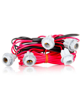 T10 W5W 194 LED Bulbs Sockets Pre-wired Connector Wiring Wire Harness for Cab Marker Lights (Pack of 5)