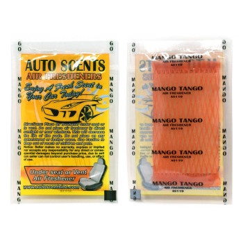 Individually Wrapped - Professional Car Air Freshener Pads - Remove Smells & Add Ambience (15 Per Pack) (Mango Tango)