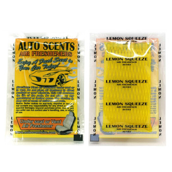 Individually Wrapped - Professional Car Air Freshener Pads - Remove Smells & Add Ambience (15 Per Pack) (Lemon Squeeze)