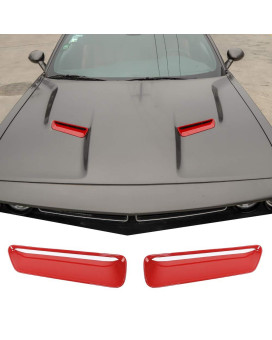 RT-TCZ for Challenger Hood Vents Cover Trim Red for Dodge Challenger 2015 2016 2017 2018 2019 2020 2021 2022 2023 Red Exterior Accessories 2pcs