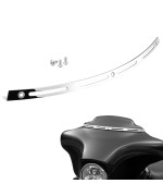 PBYMT Polished Stainless Slotted Batwing Windshield Trim Chrome Compatible for Harley Tri Electra Street Glide Ultra Limited 1996-2013