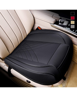 kingphenix Premium PU Car Seat Cover - Front Seat Protector Works with 95% of Vehicles - Padded, Anti-Slip, Full Wrapping Edge - (Dimensions: 21'' x 20.5'') - 1 Piece, Black