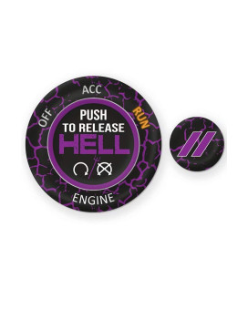 TOOLEPIC for Dodge Ram 1500 Challenger Charger Durango Accessories 2015-2024 - Engine Start Stop Button Overlay Plum Crazy Purple Sticker - Push to Release Hell Badge Unique Style - Perfect for Decals