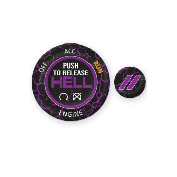 TOOLEPIC for Dodge Ram 1500 Challenger Charger Durango Accessories 2015-2024 - Engine Start Stop Button Overlay Plum Crazy Purple Sticker - Push to Release Hell Badge Unique Style - Perfect for Decals