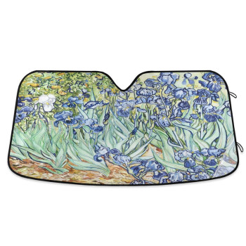 senya Car Windshield Sunshade Irises Vincent Van Gogh Pattern, Blocks Sun Visor Protector Foldable Sun Shield Keep Your Vehicle Cool, Fits Windshields of Most Sizes