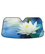 senya Car Windshield Sunshade Beautiful Lotus Flower Pattern, Blocks Sun Visor Protector Foldable Sun Shield Keep Your Vehicle Cool, Fits Windshields of Most Sizes