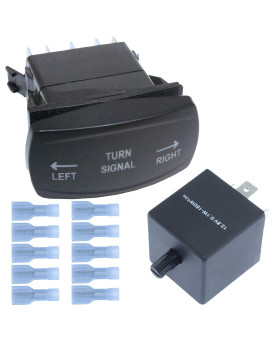 Rocker Turn Signal Switch and LED Flasher Relay Combo Kit (Horizontal)