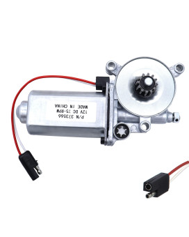 MOCW 373566 RV Power Awning Replacement Universal Motor 75-RPM 12-Volt DC with Single 2-Way Connector Power Awnings Compatible with Solera Power Awnings Motor