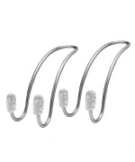 JOJOY LUX 2 Pack Seat Back Organizers,Bling Diamond Universal Organizer Hooks Car Headrest Hangers Hooks, Bag Organizers Rack and Hanger, Heavy-duty Auto Backseat Storage Hooks (Silver)