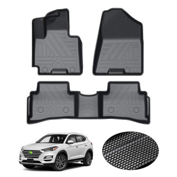 KUST Custom Fit Floor Mats for Hyundai Tucson 2021 2020 2019 2018 2017 2016 All Weather Floor Mat Liner Front and Rear Row Full Set Liners Black