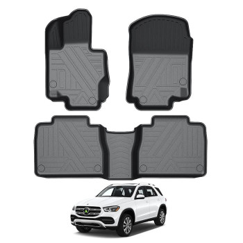 KUST Custom Fit Floor Mats for 2020-2024 Mercedes Benz GLE Accessories (NOT for Coupe) All Weather Floor Mat Liners 2 Row Liner Set Black