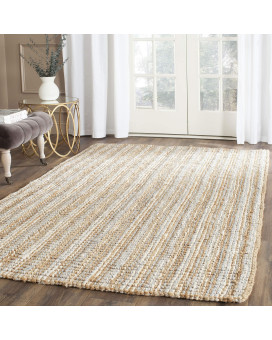 Safavieh Natural Fiber collection 4 Square grey NF447K Handmade chunky Textured Premium Jute 075-inch Thick Area Rug